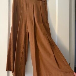 Brown Wide-Leg Pants